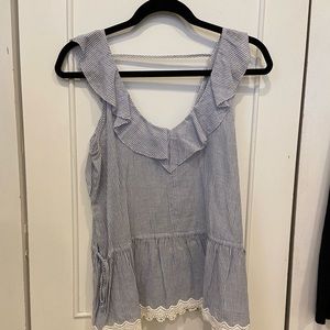 Hem&thread striped top